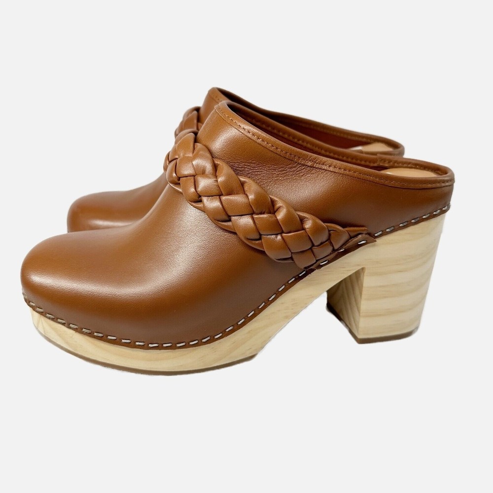Dolce Vita Brown Braided Leather Clogs